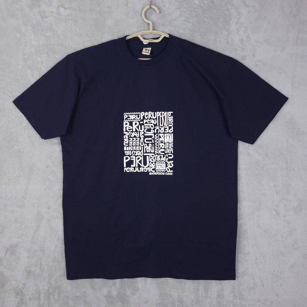 Forever Friends Llama  T-Shirt Blue Size 2XL Csuco Peru Machupicchu Short Sleeve